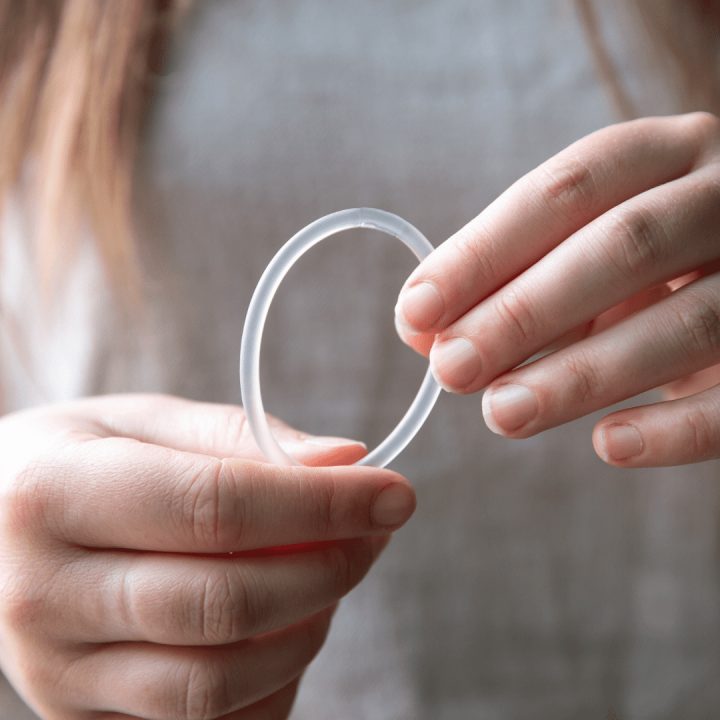 Person holding a birth control ring