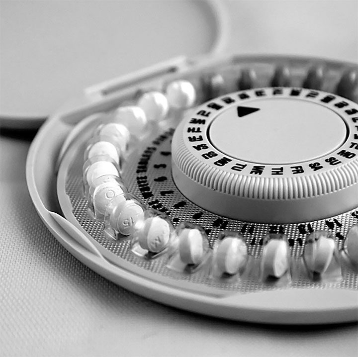 Image of birth control pills in round pack